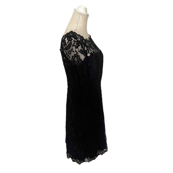 Milly Stella Lace Fit & Flare Little Black Dress Size 8 - Picture 5 of 15